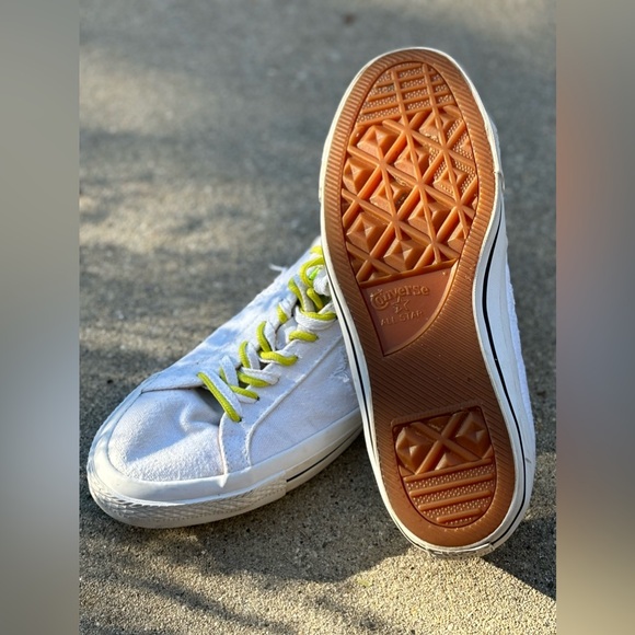 Converse One Star Shield Canvas Ox White/White/Volt US size Women 11.5 / men 10 - Picture 8 of 13